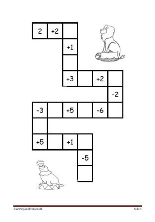 Plus og minus stykker i labyrint elevopgave til matematik undervisningen.