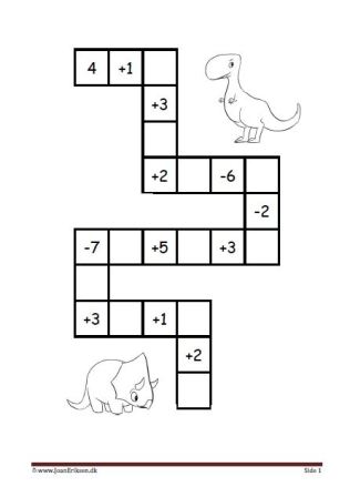 Plus og minus stykker i labyrint elevopgave til matematik undervisningen.