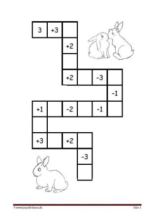 Plus og minus stykker i labyrint elevopgave til matematik undervisningen.