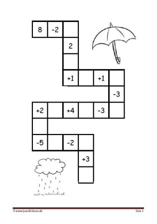 Plus og minus stykker i labyrint elevopgave til matematik undervisningen.