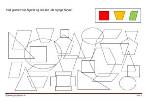 Elevopgave med geometriske figurer til matematik undervisningen.