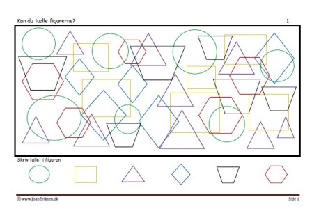 Elevopgave med geometriske figurer til matematik undervisningen.