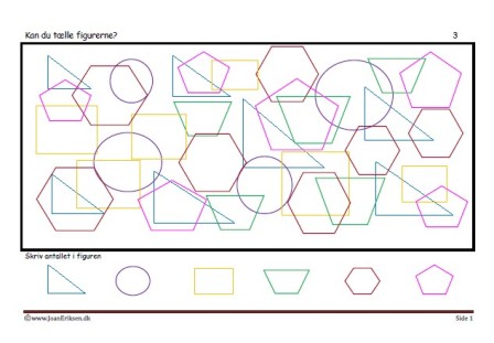 Elevopgave med geometriske figurer til matematik undervisningen.