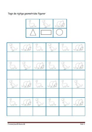 Elevopgave med geometriske figurer til matematik undervisningen.