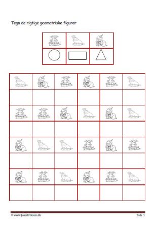 Elevopgave med geometriske figurer til matematik undervisningen.