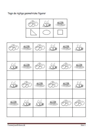 Elevopgave med geometriske figurer til matematik undervisningen.