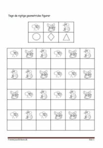 Elevopgave med geometriske figurer til matematik undervisningen.