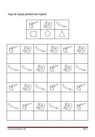 Elevopgave med geometriske figurer til matematik undervisningen.