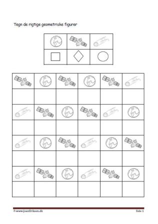 Elevopgave med geometriske figurer til matematik undervisningen.