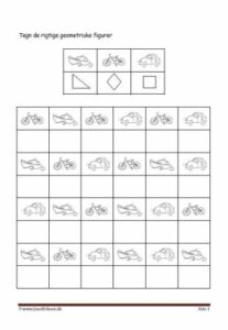 Elevopgave med geometriske figurer til matematik undervisningen.