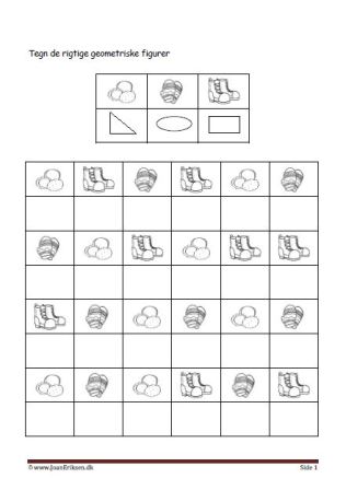 Elevopgave med geometriske figurer til matematik undervisningen.