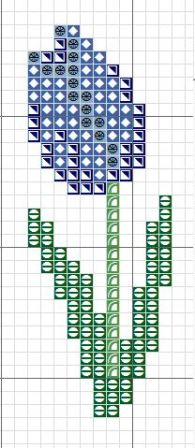 Korssting, Petit point, Mønster, Håndværk og design, Tulipaner