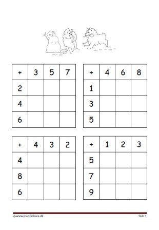 Elevopgave med plusstykker til undervisningen i matematik.