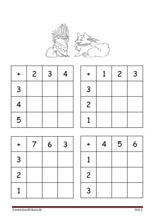 Elevopgave med plusstykker til undervisningen i matematik.