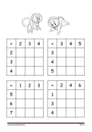 Elevopgave med plusstykker til undervisningen i matematik.