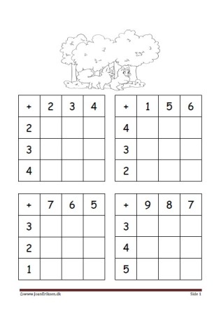 Elevopgave med plusstykker til undervisningen i matematik.