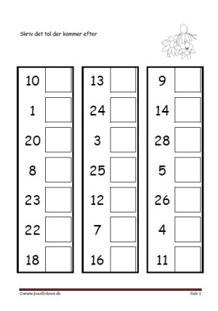 Elevopgave til undervisning i talrækken i matematik. Erantis.