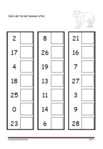 Elevopgave til undervisning i talrækken i matematik. Ulv.