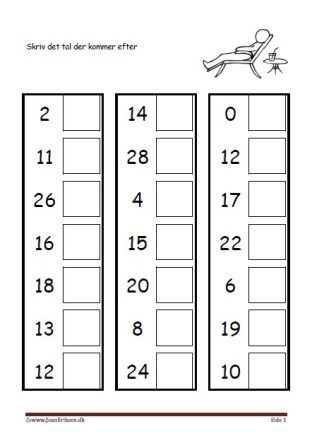 Elevopgave til undervisning i talrækken i matematik. Sommer