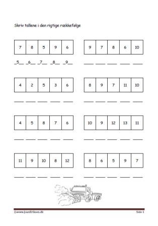 Elevopgave til undervisning i talrækken i matematik. Vinter og transport.