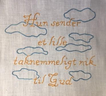 Broder en sang. elevopgave med broderi og lyrik. Inspireret af gruppen gå i stå.