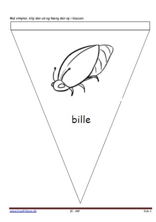 Vimpel til ophængning i klasseværelset. Undervisning i temaerne pattedyr og skoven.