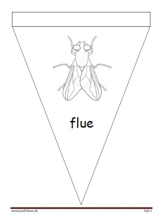 Vimpel til ophængning i klasseværelset. Undervisning i temaerne efterår og insekter.