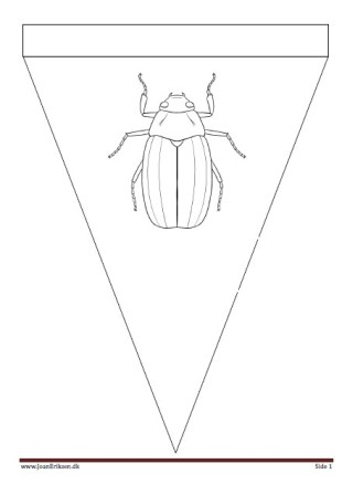 Vimpel til ophængning i klasseværelset. Undervisning i temaerne efterår og insekter.