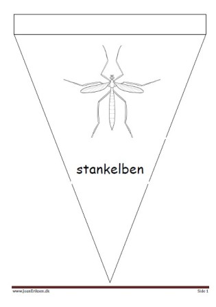 Vimpel til ophængning i klasseværelset. Undervisning i temaerne efterår og insekter.