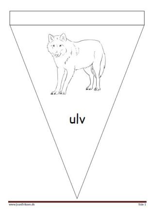 Vimpel til ophængning i klasseværelset. Undervisning i temaerne zoologisk have, pattedyr, indianer.