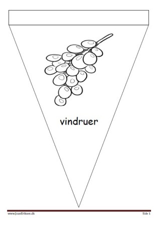 Vimpel til ophængning i klasseværelset. Undervisning i temaerne frugt og grønt og mad.