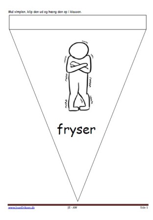 Vimpel til ophængning i klasseværelset. Undervisning i antonymer.