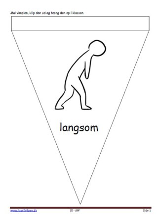 Vimpel til ophængning i klasseværelset. Undervisning i antonymer.