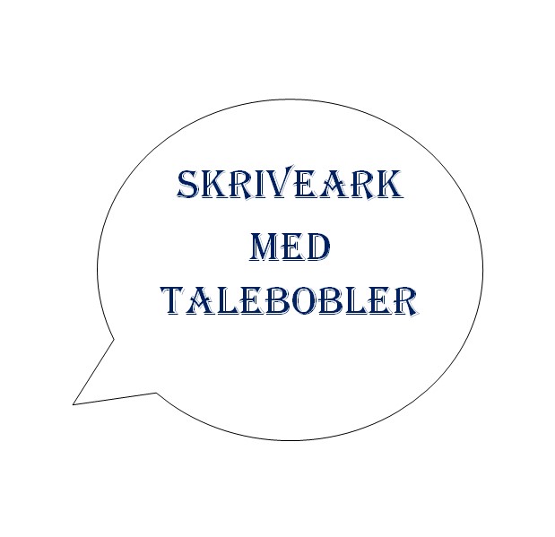 Skriveark med talebobler til undervisning i