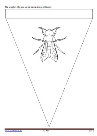 Vimpel til ophængning i klasseværelset. Undervisning i temaerne insekter, forår, sommer.