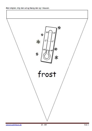 Vimpel til ophængning i klasseværelset. Undervisning i temaerne. vinter, årstider.