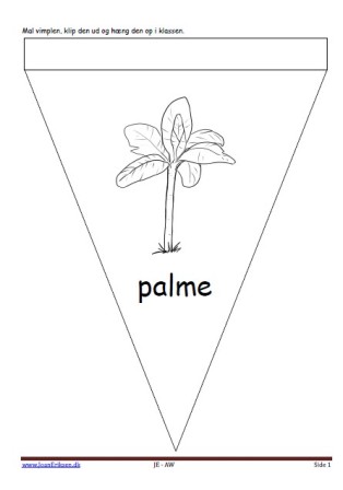 Vimpel til ophængning i klasseværelset. Undervisning i temaerne Planter og pirater og sørøver.