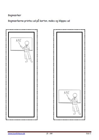 Bogmærker der kan males eller farvelægges, Undervisning i billedkunst og temaerne skole, erhverv.