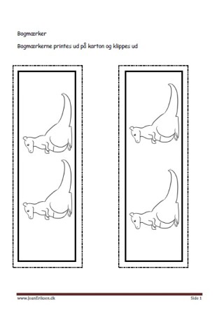 B der kan males eller farvelægges, Undervisning i billedkunst og temaet Australien og zoologisk have.