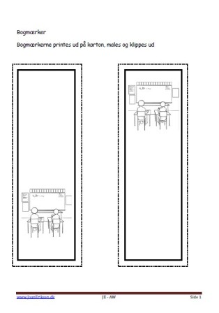 Bogmærker der kan males eller farvelægges, Undervisning i billedkunst og temaerne skole, erhverv.