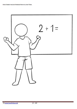 Maleside til brug i undervisningen til temaerne skole, erhverv og mennesket. Matematiklærer.