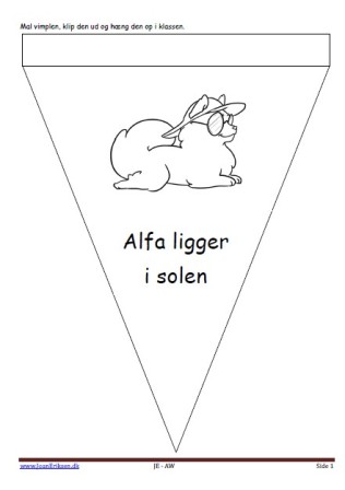 Vimpel til ophængning i klasseværelset. Undervisning i temaet Alfa og Beta.