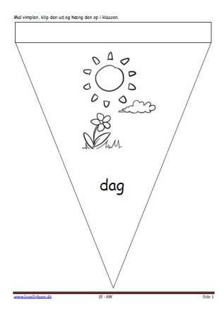 Vimpel til ophængning i klasseværelset. Undervisning i temaerne. vejret. årstider, årets gang. synonymer.