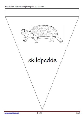 Vimpel til ophængning i klasseværelset. Undervisning i temaerne. Krybdyr og smådyr, zoologisk have.