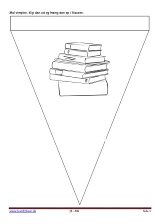 Vimpel til ophængning i klasseværelset. Undervisning i temaerne. Skole, biblioteket.