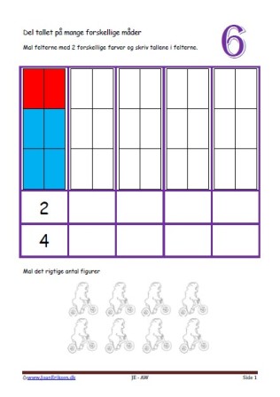 Undervisning i matematik i indskolingen og mellemtrin. Del tallene på mange måder.