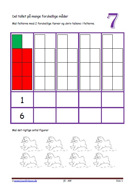 Undervisning i matematik i indskolingen og mellemtrin. Del tallene på mange måder.