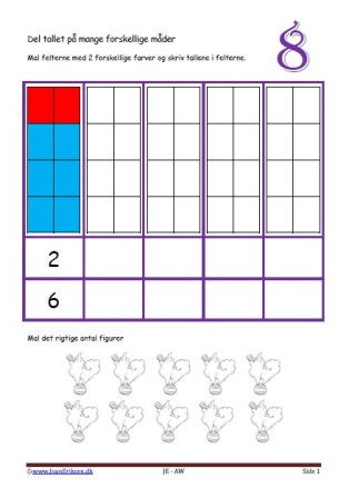 Undervisning i matematik i indskolingen og mellemtrin. Del tallene på mange måder.