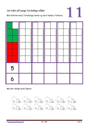 Undervisning i matematik i indskolingen og mellemtrin. Del tallene på mange måder.