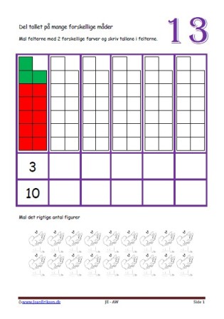 Undervisning i matematik i indskolingen og mellemtrin. Del tallene på mange måder.